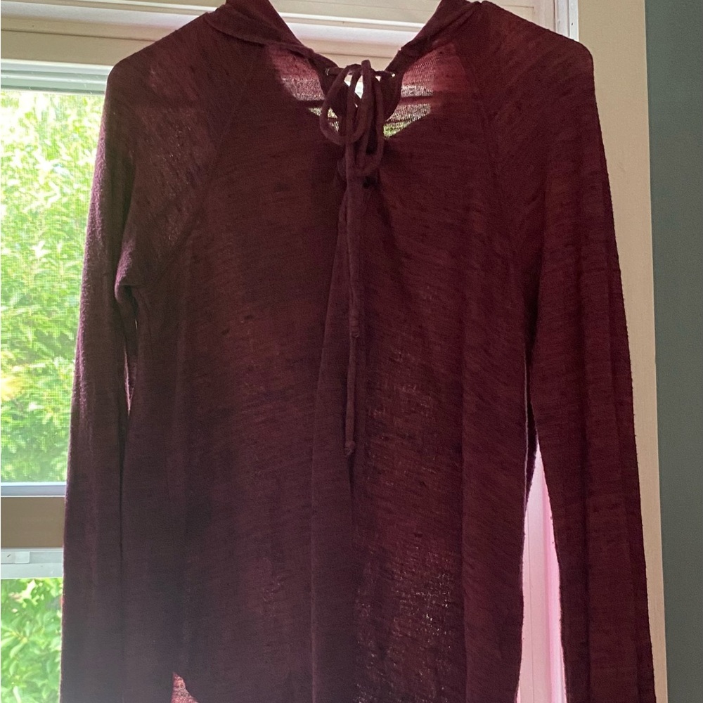 American Eagle Soft & Sexy Plush Lace Up Hoodie